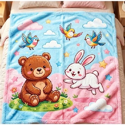 Cartoon Printed Flannel Blanket