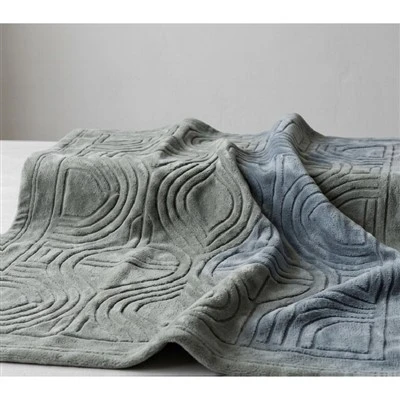 Geometric Carved Flannel Blanket