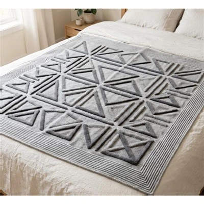Geometric Embossed Flannel Blanket