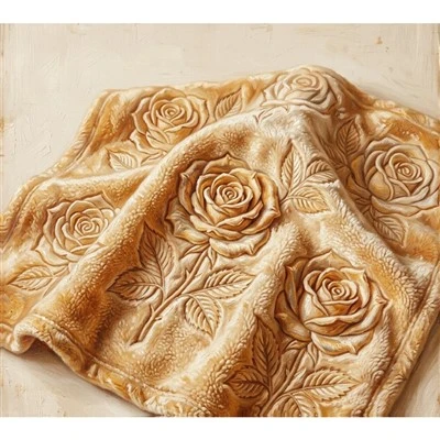 Rose Carved Flannel Blanket
